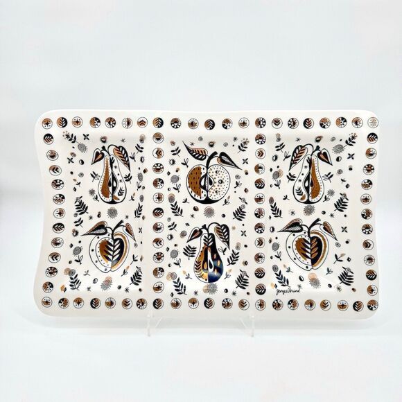 Vintage Georges Briard Forbidden Fruit Divided Serving Platter Large Mid Century - Picture 4 of 7